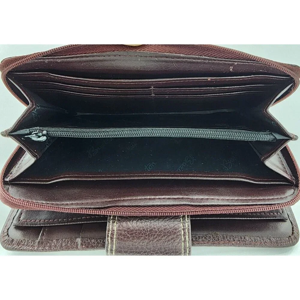 Buxton Heiress Tab Ensemble Snap Wallet Brown‎ Checkbook Slot ID Card Holders
